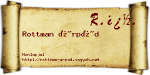 Rottman Árpád névjegykártya